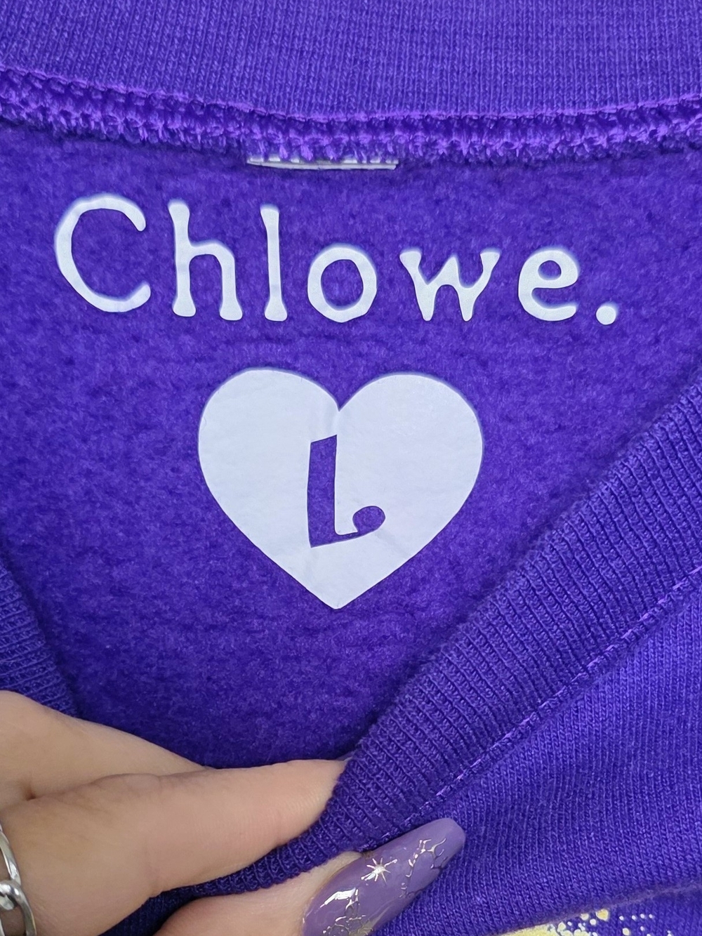 Chlowe Purple Crewneck with Colorful 'Crypte Show' Graphic - Picture 4 of 4